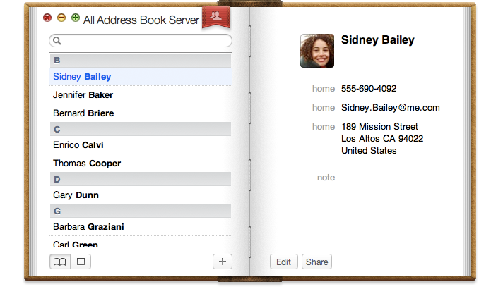 Apple address book demo image